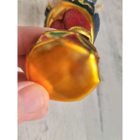 Blown glass AS IS Santa Claus Nutcracker tree glitter ornament Xmas - Picture 13 of 13